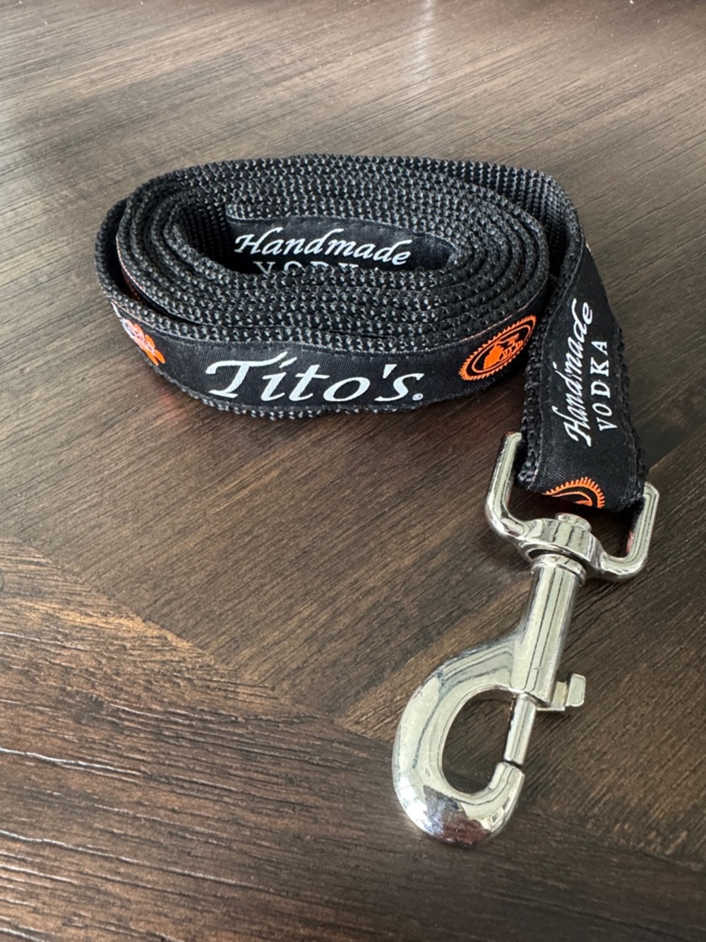 Tito's Handmade Vodka Branded Black Thick Heavy Duty Dog Leash 70”